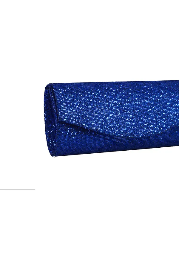Mavi Simli Kapaklı Clutch