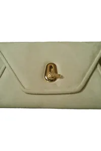 Mint Süet Zarf Clutch