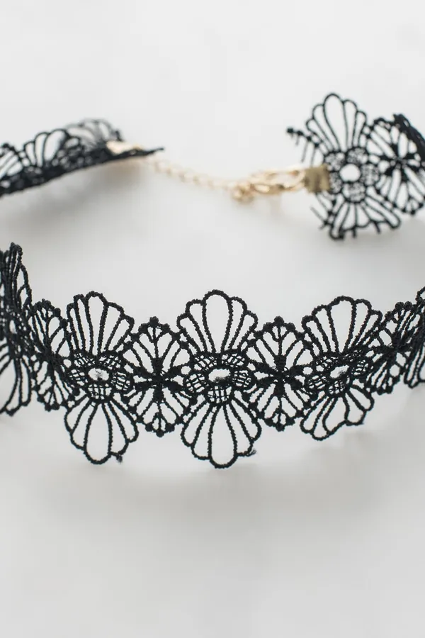 Siyah Dantel Choker Kolye